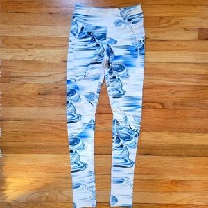 Vie Active High Waisted Leggings Women’s Marble Watercolor Yoga Barre Fit